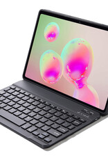 NoXx Hoesje Geschikt voor Samsung Galaxy Tab S6 Lite Hoesje Toetsenbord Hoes Met Screenprotector - Hoes Geschikt voor Samsung Tab S6 Lite Keyboard Case Book Cover - Rosé goud