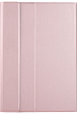 NoXx Hoesje Geschikt voor Samsung Galaxy Tab S6 Lite Hoesje Toetsenbord Hoes Met Screenprotector - Hoes Geschikt voor Samsung Tab S6 Lite Keyboard Case Book Cover - Rosé goud