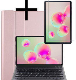 NoXx NoXx Samsung Galaxy Tab S6 Lite Toetsenbordhoes Met Screenprotector - Rose Goud