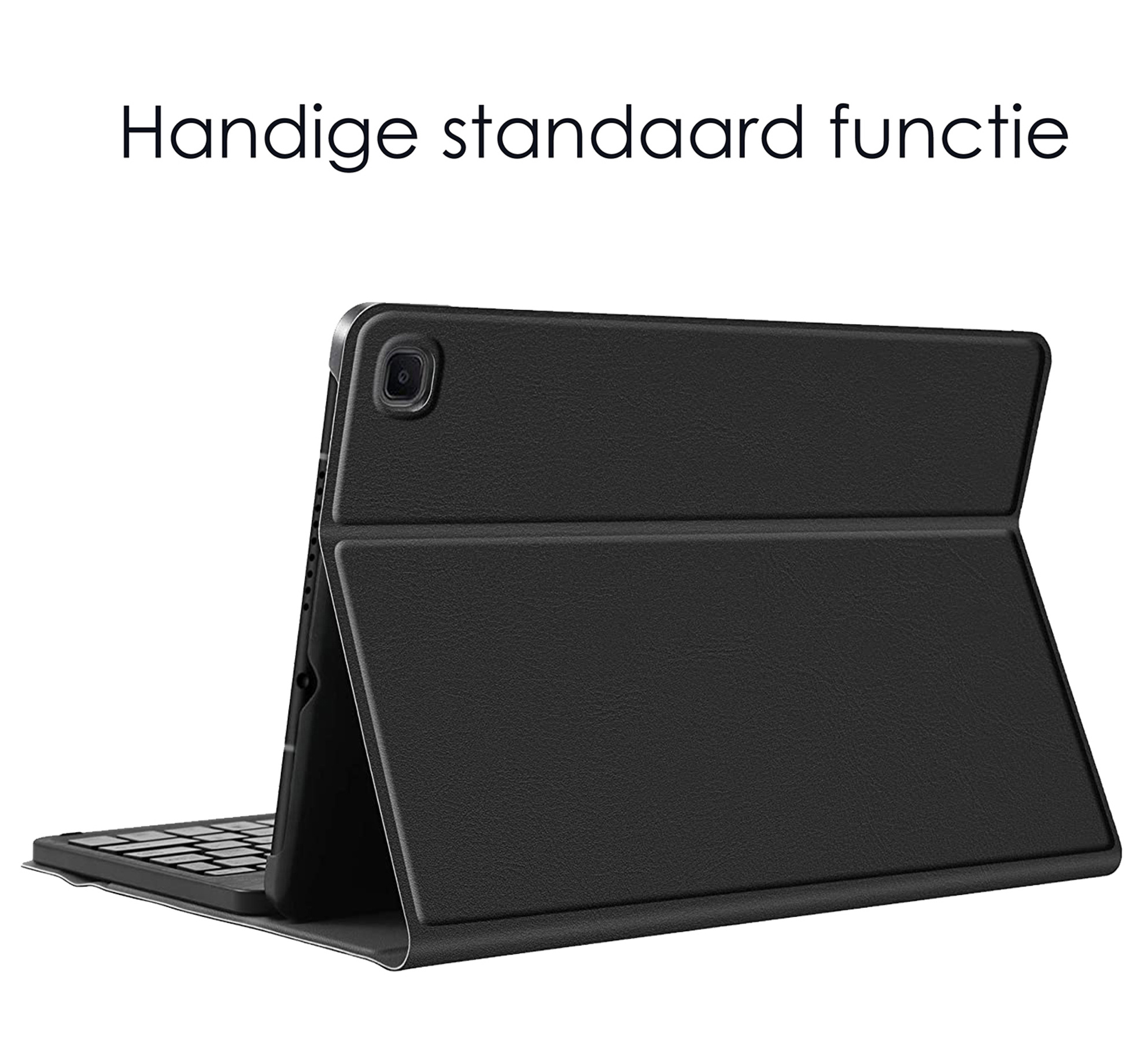 NoXx Hoesje Geschikt voor Samsung Galaxy Tab S6 Lite Hoesje Toetsenbord Hoes Met Screenprotector - Hoes Geschikt voor Samsung Tab S6 Lite Keyboard Case Book Cover - Zwart