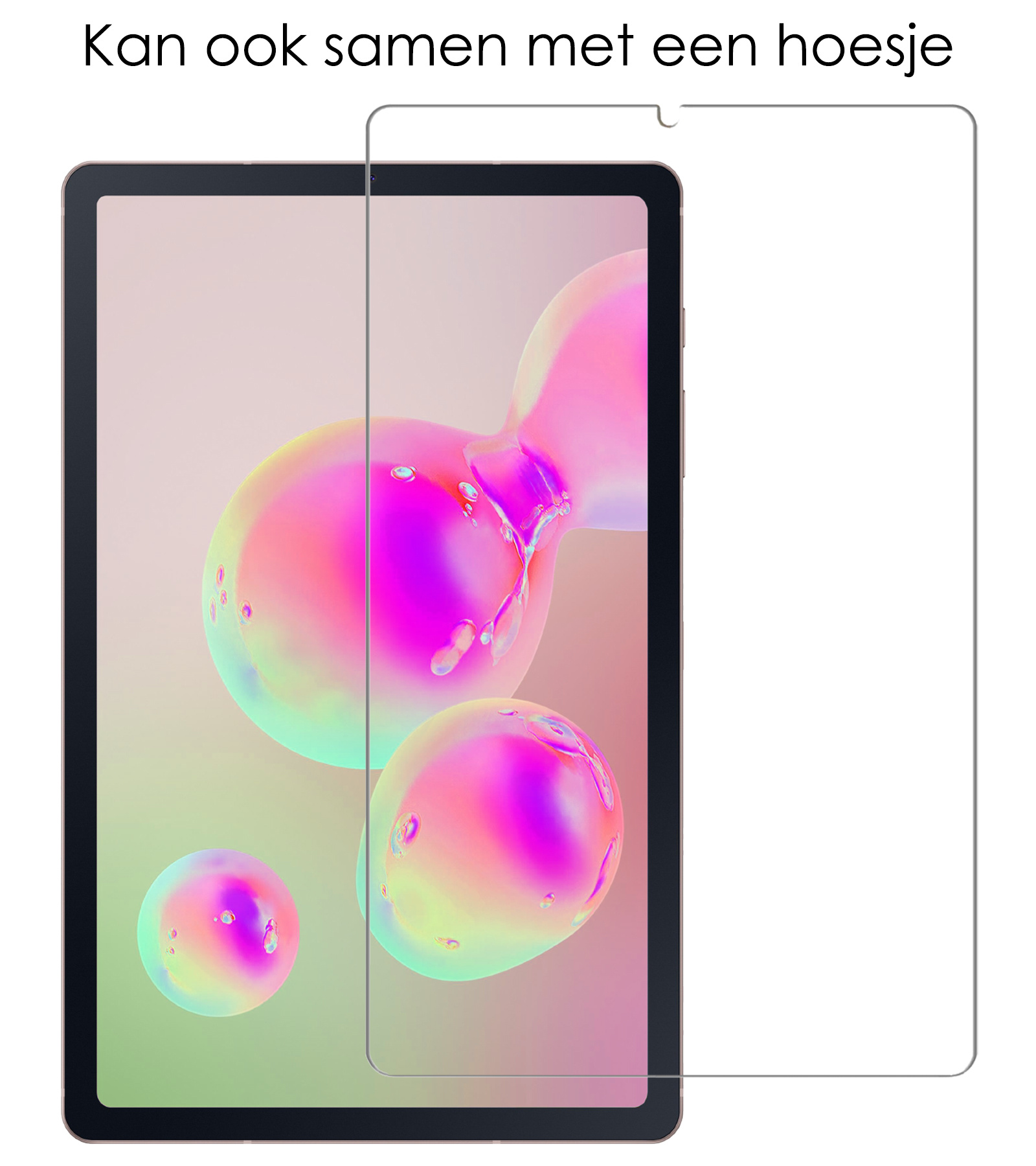 NoXx Hoesje Geschikt voor Samsung Galaxy Tab S6 Lite Hoesje Toetsenbord Hoes Met Screenprotector - Hoes Geschikt voor Samsung Tab S6 Lite Keyboard Case Book Cover - Zwart