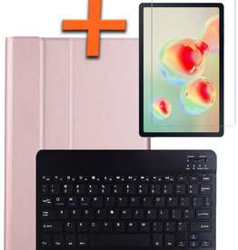 Nomfy Nomfy Samsung Galaxy Tab S6 Lite Toetsenbordhoes Met Screenprotector - Rose Goud