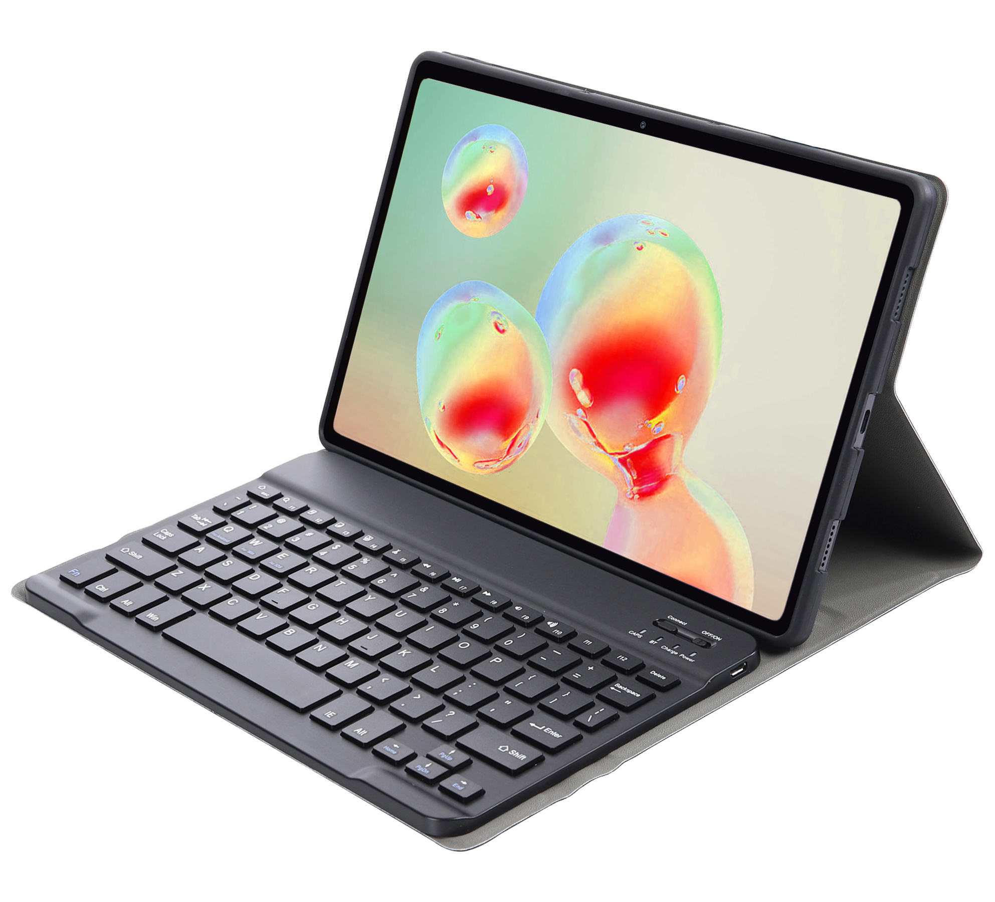 Nomfy Hoes Geschikt voor Samsung Galaxy Tab S6 Lite Hoes Toetsenbord Hoes Case Book Cover Hoesje Met Screenprotector - Hoesje Geschikt voor Samsung Tab S6 Lite Keyboard Hoes - Zwart