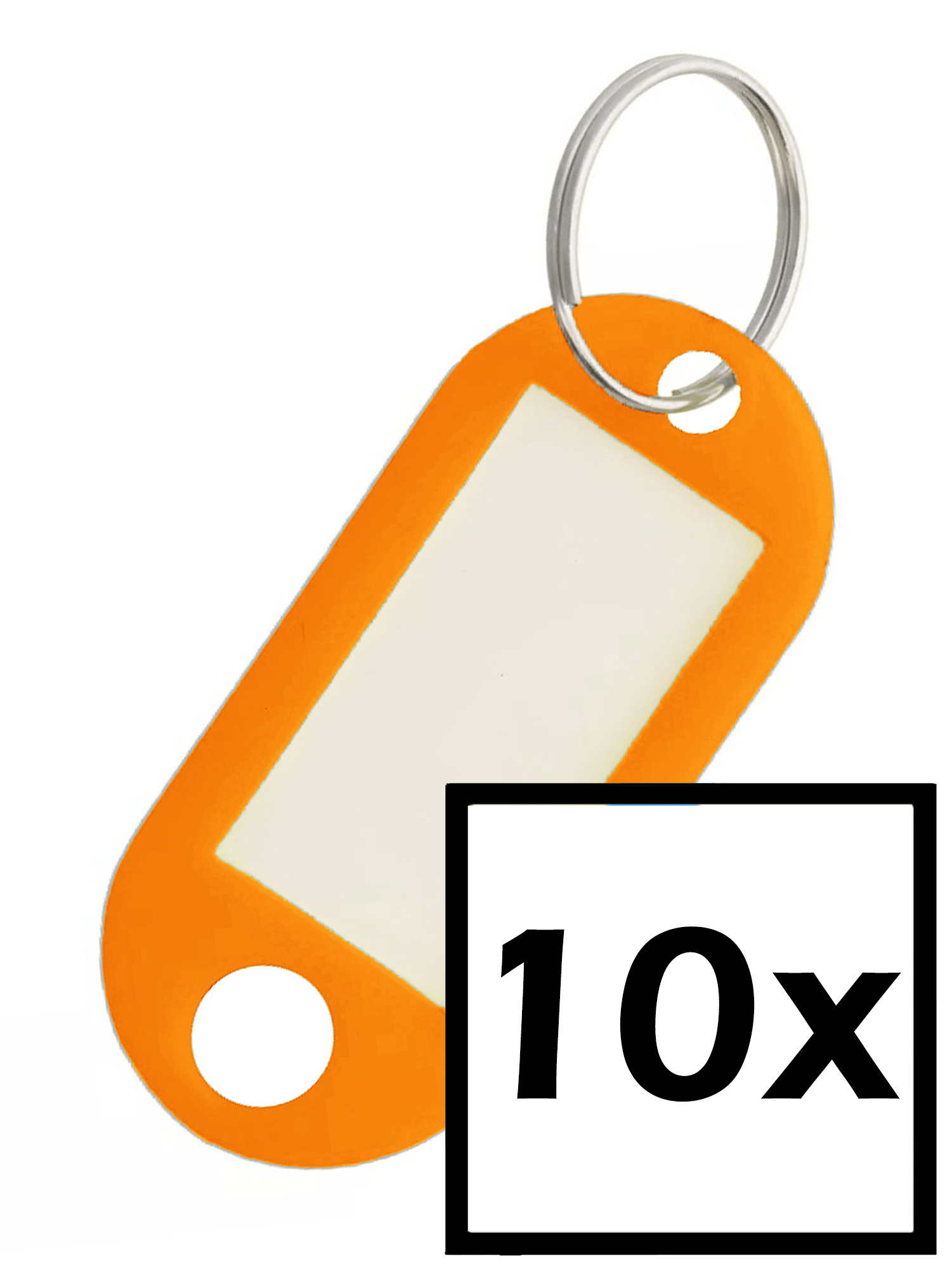 NoXx Sleutelhanger Sleutellabel Bagage Label Sleutel Naamlabel - Oranje - 10x