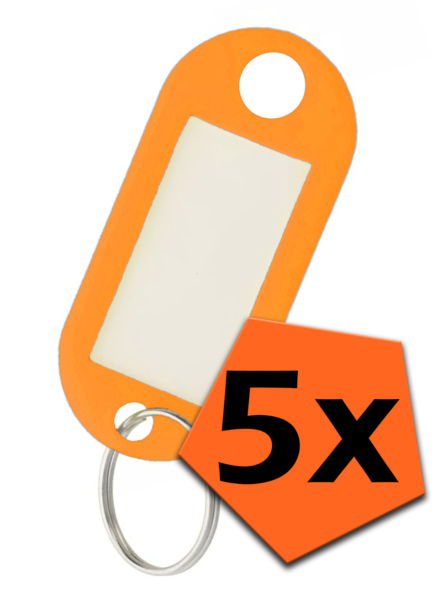 Nomfy Sleutelhanger Bagagelabel Gekleurde Sleutellabels Sleutelhangers Naamlabel Oranje - 5x