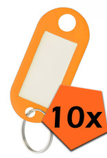 Nomfy Sleutelhanger Bagagelabel Gekleurde Sleutellabels Sleutelhangers Naamlabel Oranje - 10x