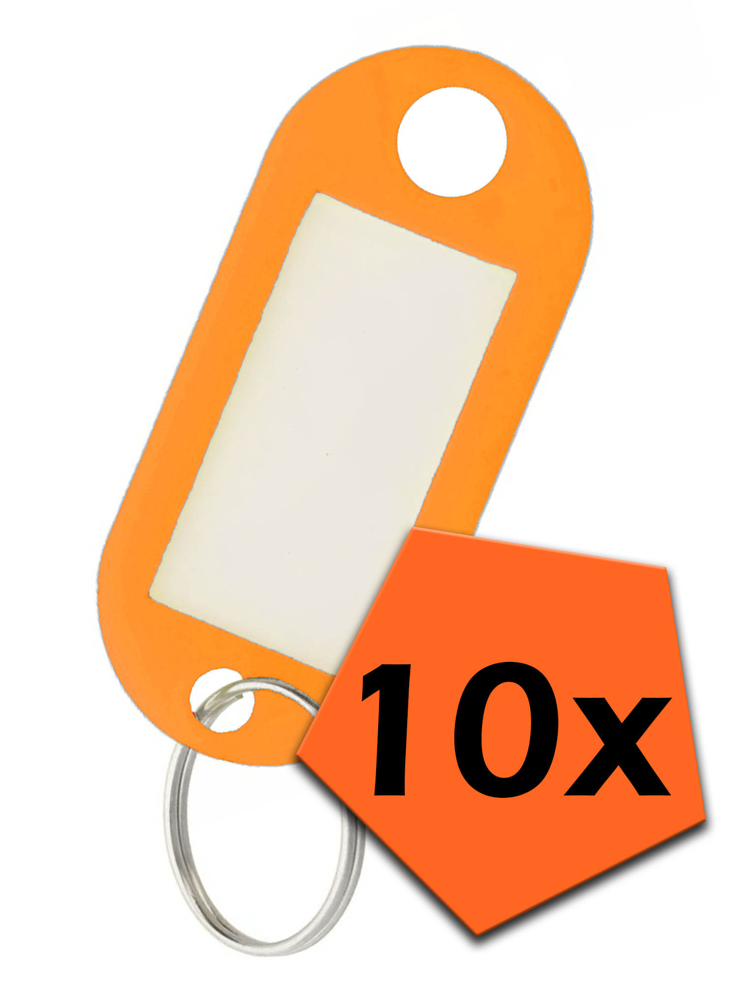 Nomfy Sleutelhanger Bagagelabel Gekleurde Sleutellabels Sleutelhangers Naamlabel Oranje - 10x