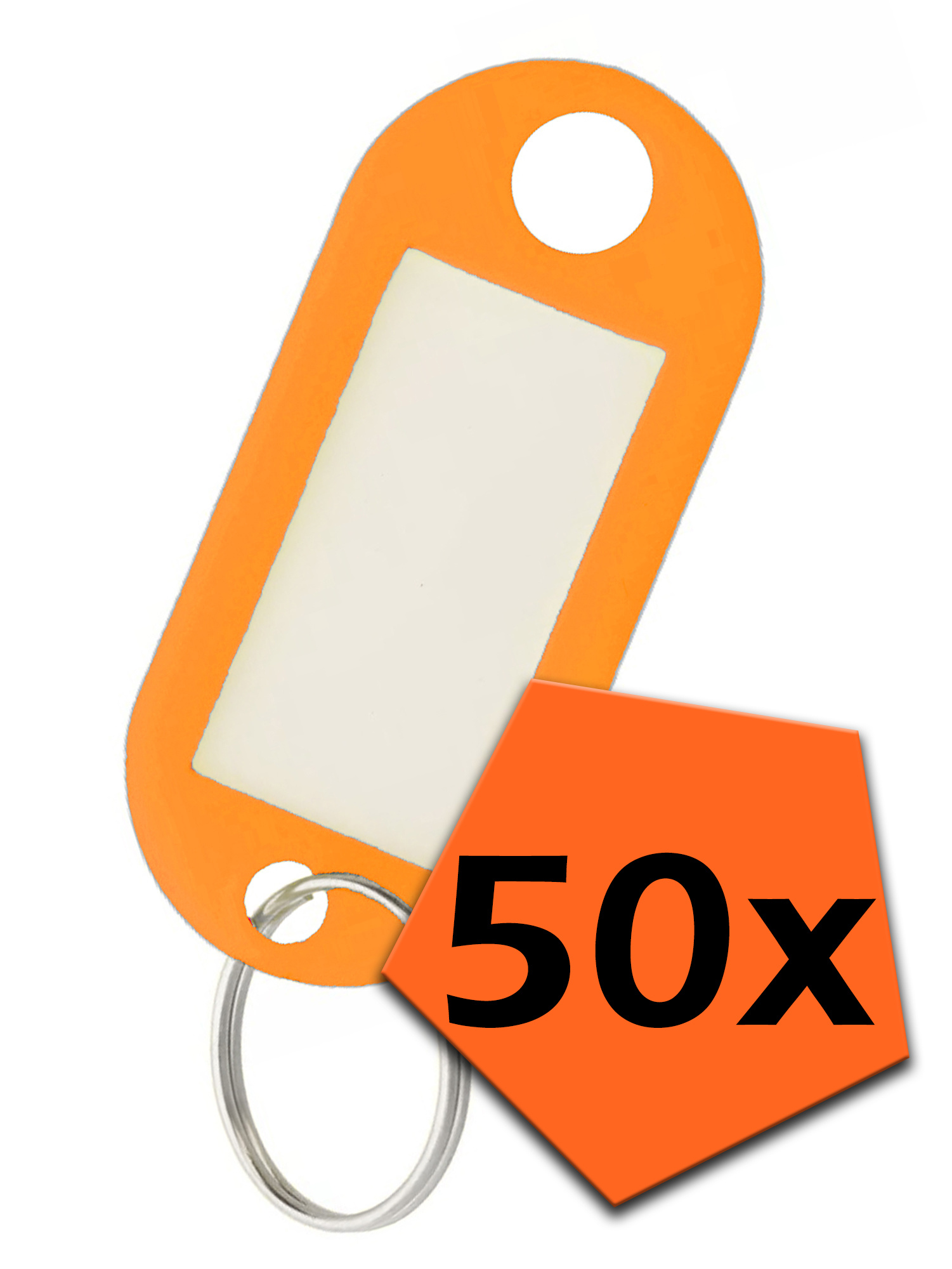 Nomfy Sleutelhanger Bagagelabel Gekleurde Sleutellabels Sleutelhangers Naamlabel Oranje - 50x