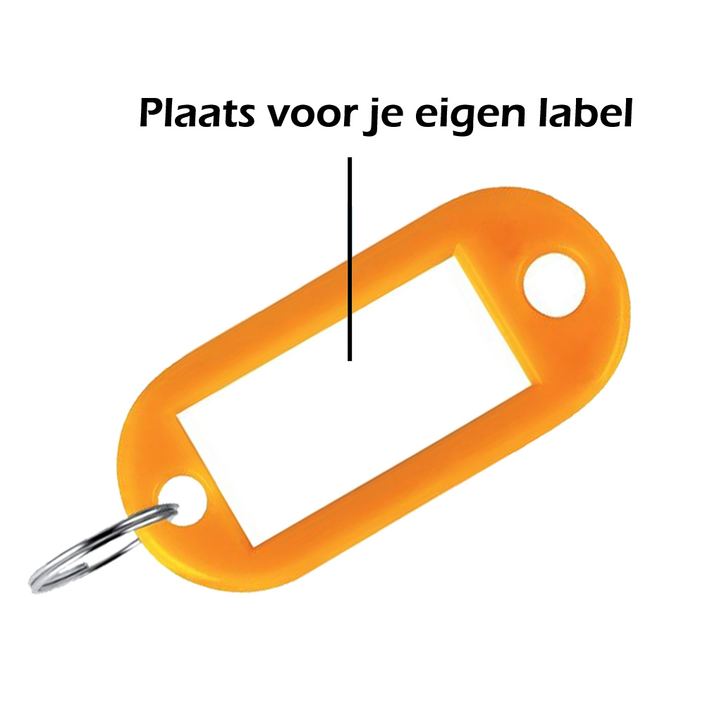 Nomfy Sleutelhanger Bagagelabel Gekleurde Sleutellabels Sleutelhangers Naamlabel Oranje - 50x