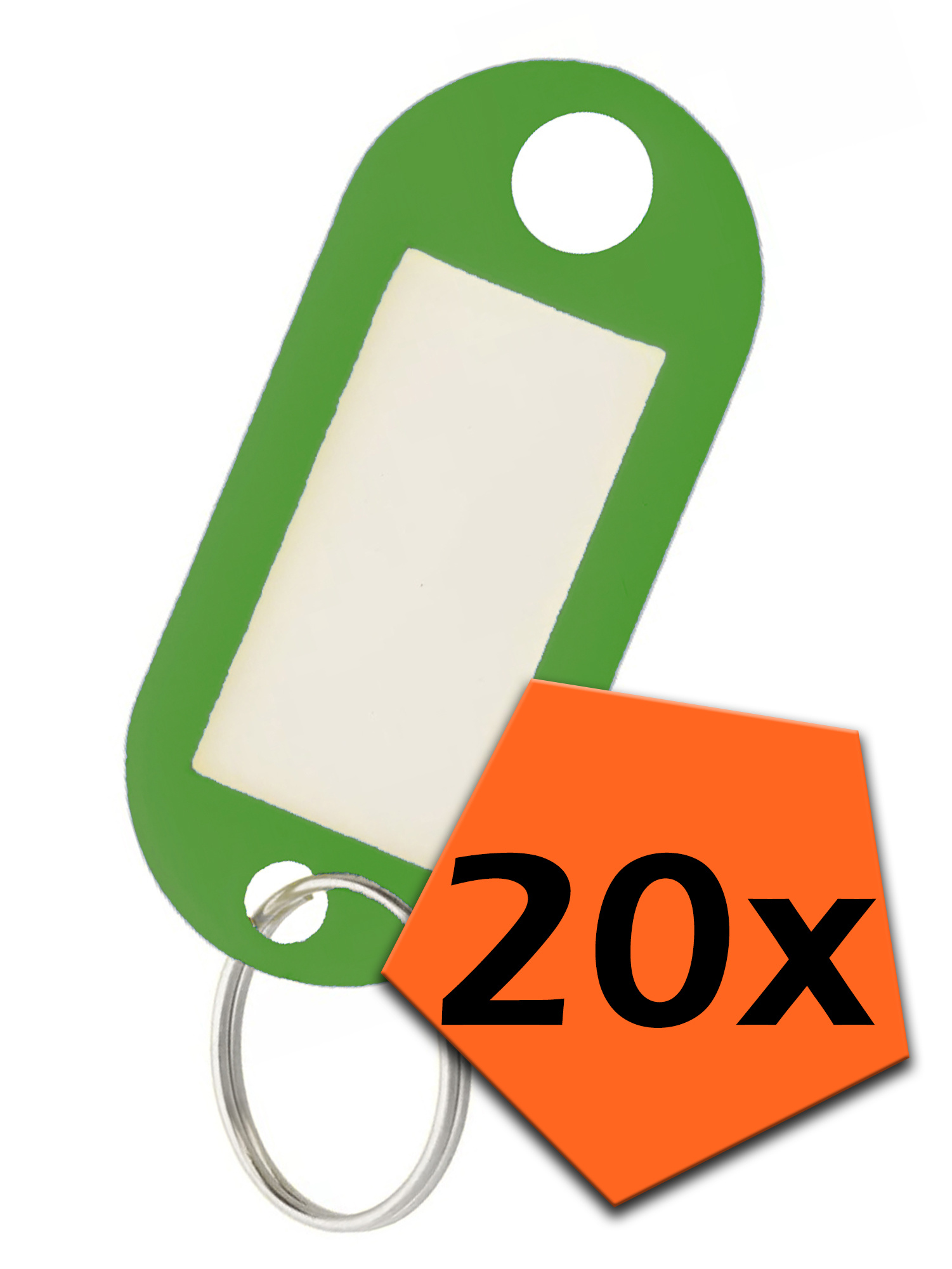 Nomfy Sleutelhanger Bagagelabel Gekleurde Sleutellabels Sleutelhangers Naamlabel Groen - 20x