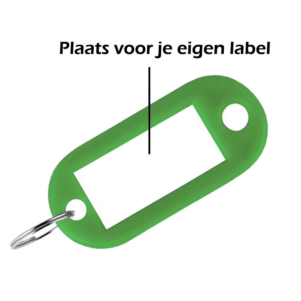 Nomfy Sleutelhanger Bagagelabel Gekleurde Sleutellabels Sleutelhangers Naamlabel Groen - 10x