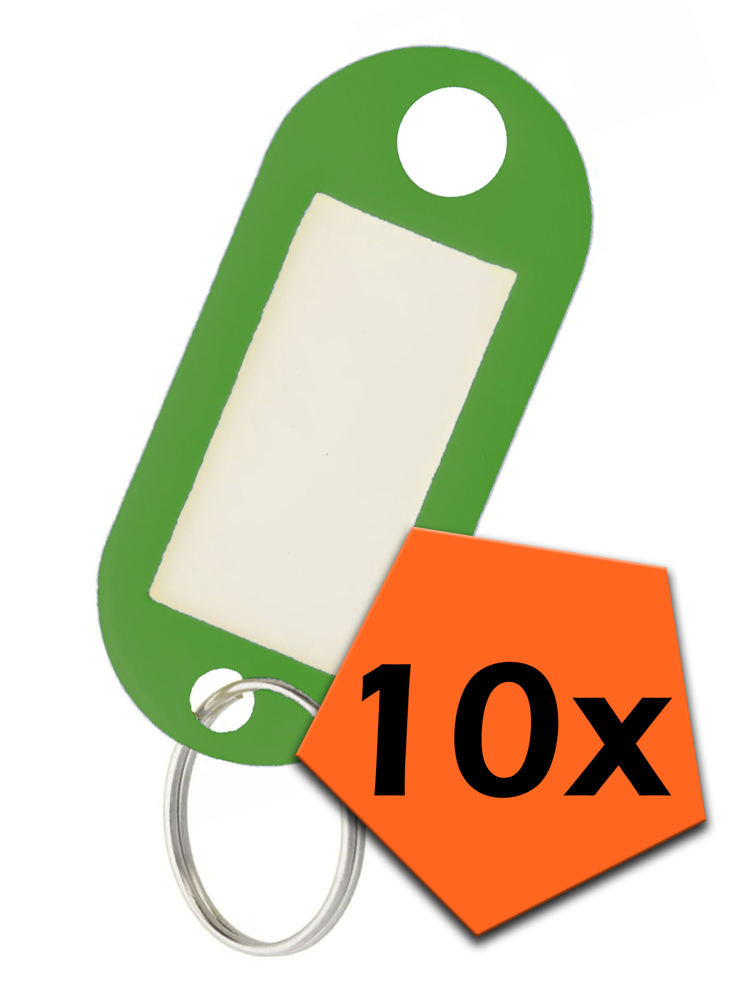 Nomfy Sleutelhanger Bagagelabel Gekleurde Sleutellabels Sleutelhangers Naamlabel Groen - 10x