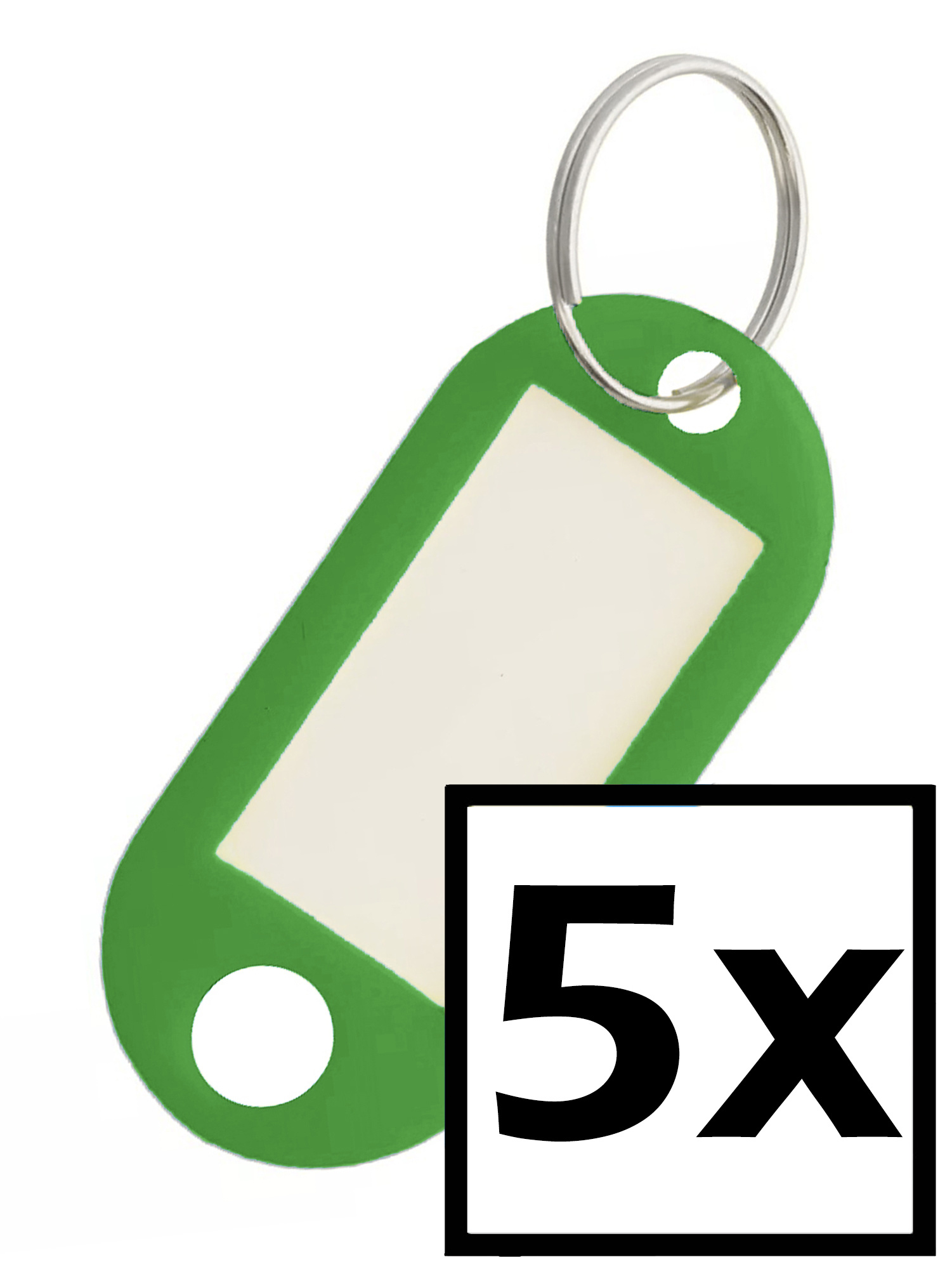 NoXx Sleutelhanger Sleutellabel Bagage Label Sleutel Naamlabel - Groen - 5x