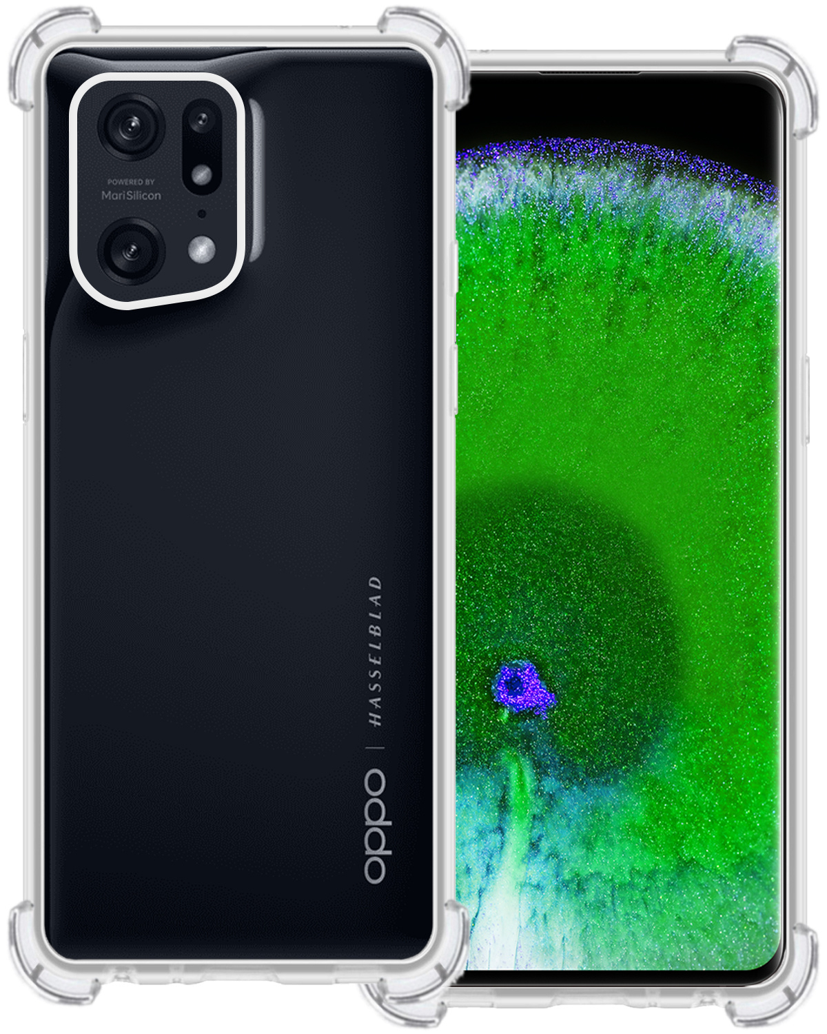 BASEY. Hoes Geschikt voor OPPO Find X5 Hoesje Shock Proof Case Hoes Siliconen - Hoesje Geschikt voor OPPO X5 Hoes Cover Shockproof - Transparant