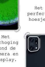 BASEY. Hoes Geschikt voor OPPO Find X5 Hoesje Shock Proof Case Hoes Siliconen - Hoesje Geschikt voor OPPO X5 Hoes Cover Shockproof - Transparant - 2 Stuks