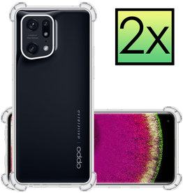 NoXx NoXx OPPO Find X5 Hoesje Shockproof - Transparant - 2 PACK