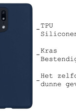 BASEY. Hoes Geschikt voor OPPO Find X5 Hoesje Siliconen Back Cover Case - Hoesje Geschikt voor OPPO X5 Hoes Cover Hoesje - Donkerblauw