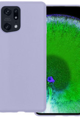 BASEY. Hoes Geschikt voor OPPO Find X5 Hoesje Siliconen Back Cover Case - Hoesje Geschikt voor OPPO X5 Hoes Cover Hoesje - Lila