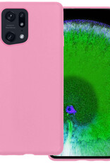 BASEY. OPPO Find X5 Hoesje Siliconen Back Cover Case - OPPO Find X5 Hoes Silicone Case Hoesje - Licht Roze