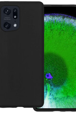 BASEY. Hoes Geschikt voor OPPO Find X5 Hoesje Siliconen Back Cover Case - Hoesje Geschikt voor OPPO X5 Hoes Cover Hoesje - Zwart
