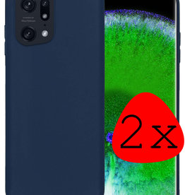 BASEY. BASEY. OPPO Find X5 Hoesje Siliconen - Donkerblauw - 2 PACK