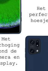 BASEY. Hoes Geschikt voor OPPO Find X5 Hoesje Siliconen Back Cover Case - Hoesje Geschikt voor OPPO X5 Hoes Cover Hoesje - Donkerblauw - 2 Stuks