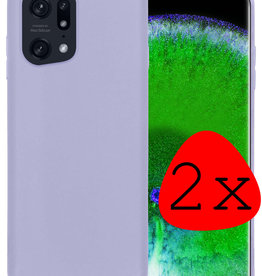 BASEY. BASEY. OPPO Find X5 Hoesje Siliconen - Lila - 2 PACK