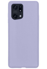 BASEY. Hoes Geschikt voor OPPO Find X5 Hoesje Siliconen Back Cover Case - Hoesje Geschikt voor OPPO X5 Hoes Cover Hoesje - Lila - 2 Stuks