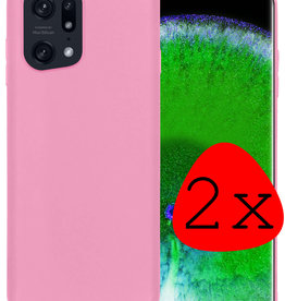 BASEY. BASEY. OPPO Find X5 Hoesje Siliconen - Lichtroze - 2 PACK