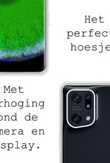 BASEY. Hoes Geschikt voor OPPO Find X5 Hoesje Siliconen Back Cover Case - Hoesje Geschikt voor OPPO X5 Hoes Cover Hoesje - Rood - 2 Stuks