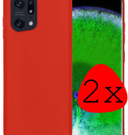 BASEY. BASEY. OPPO Find X5 Hoesje Siliconen - Rood - 2 PACK