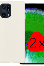 BASEY. Hoes Geschikt voor OPPO Find X5 Hoesje Siliconen Back Cover Case - Hoesje Geschikt voor OPPO X5 Hoes Cover Hoesje - Wit - 2 Stuks