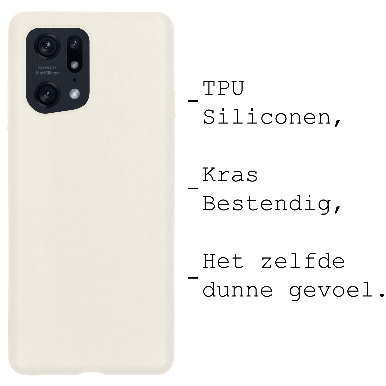 BASEY. Hoes Geschikt voor OPPO Find X5 Hoesje Siliconen Back Cover Case - Hoesje Geschikt voor OPPO X5 Hoes Cover Hoesje - Wit - 2 Stuks