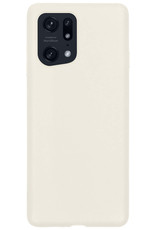 BASEY. Hoes Geschikt voor OPPO Find X5 Hoesje Siliconen Back Cover Case - Hoesje Geschikt voor OPPO X5 Hoes Cover Hoesje - Wit - 2 Stuks