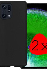 BASEY. Hoes Geschikt voor OPPO Find X5 Hoesje Siliconen Back Cover Case - Hoesje Geschikt voor OPPO X5 Hoes Cover Hoesje - Zwart - 2 Stuks