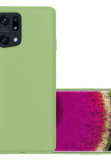 NoXx Hoes Geschikt voor OPPO Find X5 Hoesje Cover Siliconen Back Case Hoes - Groen