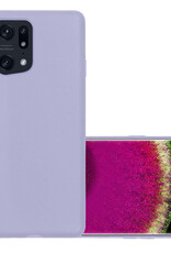 NoXx Hoes Geschikt voor OPPO Find X5 Hoesje Cover Siliconen Back Case Hoes - Lila