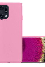 NoXx Hoes Geschikt voor OPPO Find X5 Hoesje Cover Siliconen Back Case Hoes - Lichtroze