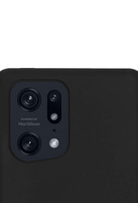 NoXx Hoes Geschikt voor OPPO Find X5 Hoesje Cover Siliconen Back Case Hoes - Zwart