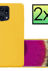 NoXx Hoes Geschikt voor OPPO Find X5 Hoesje Cover Siliconen Back Case Hoes - Geel - 2x