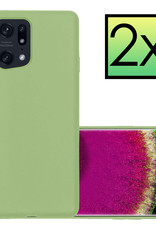 NoXx Hoes Geschikt voor OPPO Find X5 Hoesje Cover Siliconen Back Case Hoes - Groen - 2x