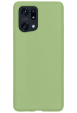 NoXx Hoes Geschikt voor OPPO Find X5 Hoesje Cover Siliconen Back Case Hoes - Groen - 2x
