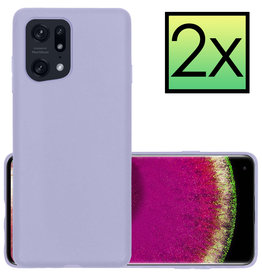 NoXx NoXx OPPO Find X5 Hoesje Siliconen - Lila - 2 PACK