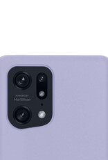 NoXx Hoes Geschikt voor OPPO Find X5 Hoesje Cover Siliconen Back Case Hoes - Lila - 2x