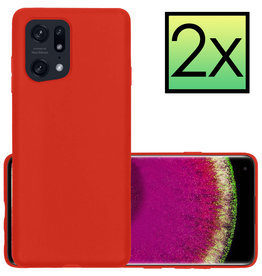 NoXx NoXx OPPO Find X5 Hoesje Siliconen - Rood - 2 PACK