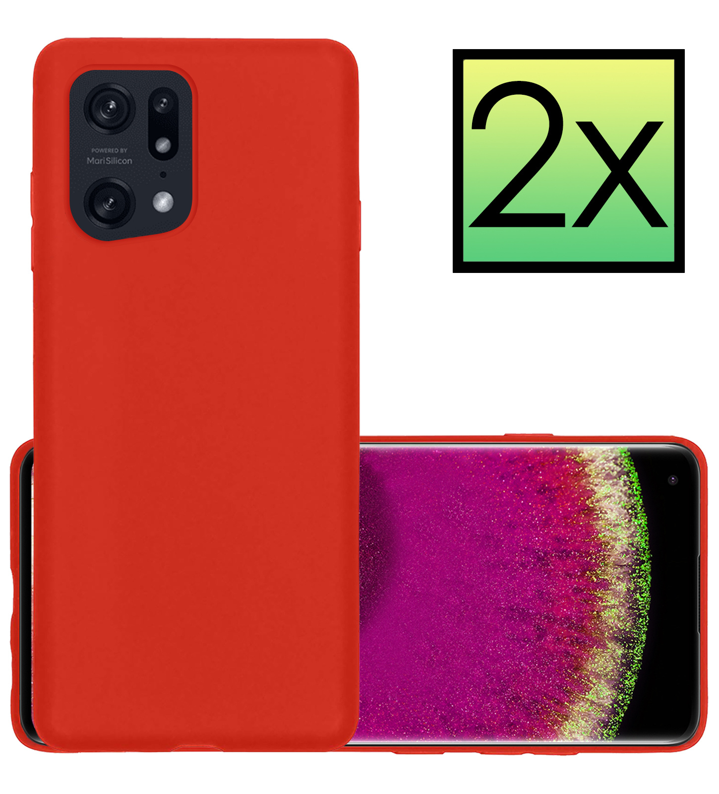 NoXx Hoes Geschikt voor OPPO Find X5 Hoesje Cover Siliconen Back Case Hoes - Transparant - 2x