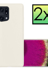 NoXx Hoes Geschikt voor OPPO Find X5 Hoesje Cover Siliconen Back Case Hoes - Wit - 2x