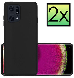 NoXx NoXx OPPO Find X5 Hoesje Siliconen - Zwart - 2 PACK