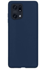 Nomfy Hoesje Geschikt voor OPPO Find X5 Hoesje Siliconen Cover Case - Hoes Geschikt voor OPPO X5 Hoes Back Case - Donkerblauw