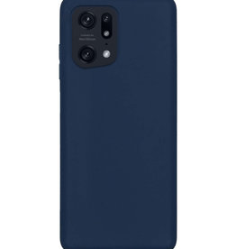 Nomfy Nomfy OPPO Find X5 Hoesje Siliconen - Donkerblauw